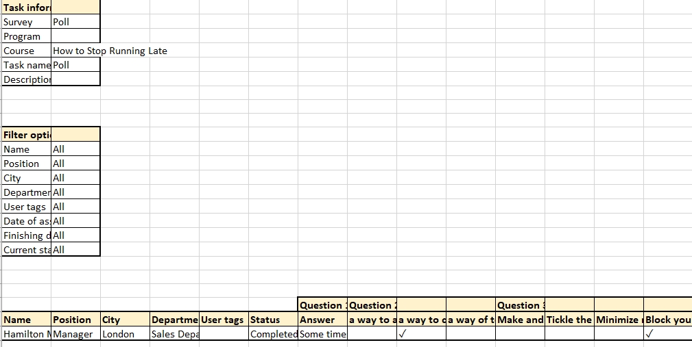 Survey report – LMS Collaborator knowledge base.